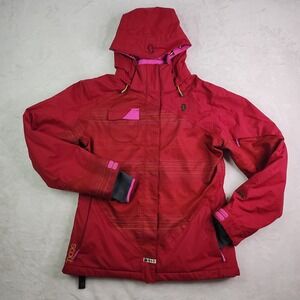 SCOTT Sports Snowboarding Jacket Womens 8-10 Medium Red Pink Insulated Hooded